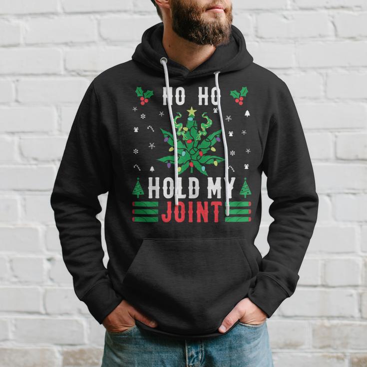 Marijuana Ho Ho Hold My Joint Ugly Christmas Jumper Kapuzenpullover Geschenke für Ihn