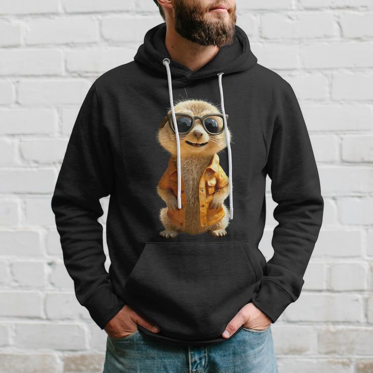 Meerkat With Sunglasses Animal Lovers Cute Surikate Kapuzenpullover Geschenke für Ihn