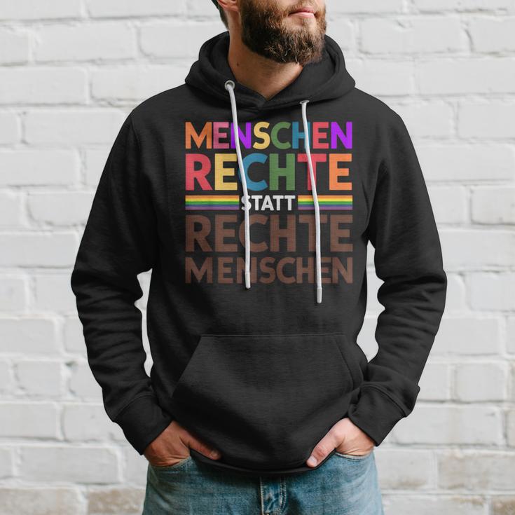 Menschenrechte Statt Rechte Menschen Regenbogen Spruch Kapuzenpullover Geschenke für Ihn