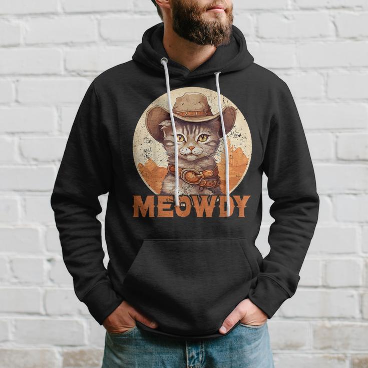 Meowdy Cat Meow Cowboy Hat Country Music Texas Kapuzenpullover Geschenke für Ihn