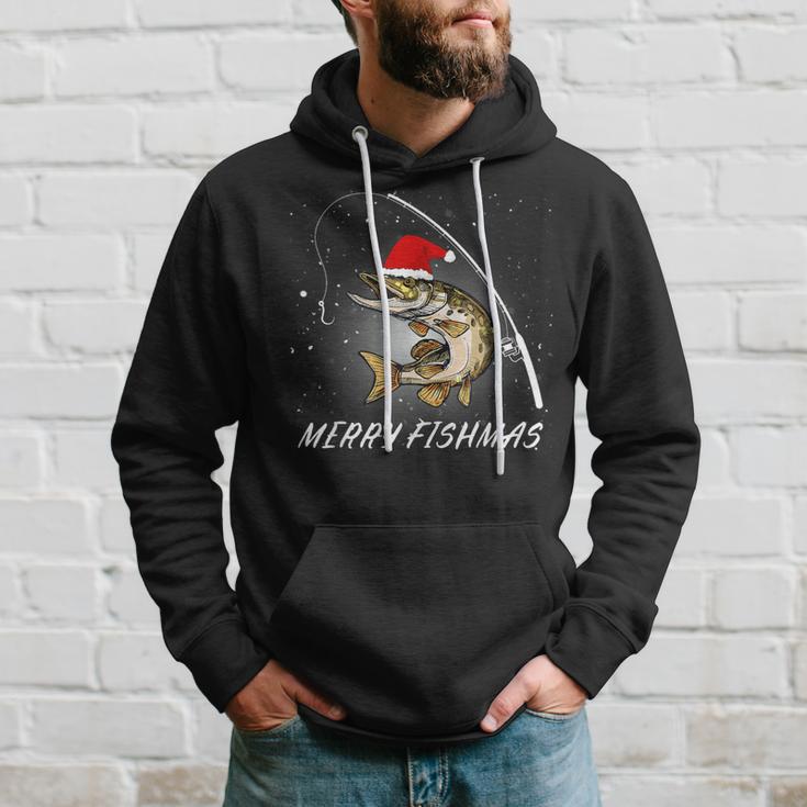 Merry Fishmas Fishing Zander Christmas Kapuzenpullover Geschenke für Ihn