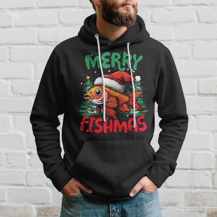 Merry Fishmas Fish Christmas Kapuzenpullover Geschenke für Ihn