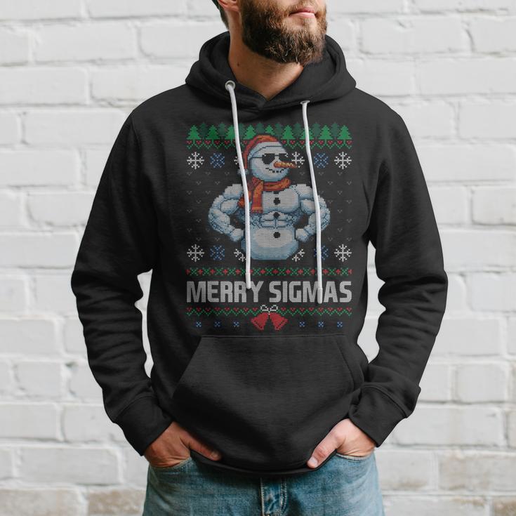 Merry Sigmas Bruh Snowman Sigma Male Skibidi Christmas Kapuzenpullover Geschenke für Ihn