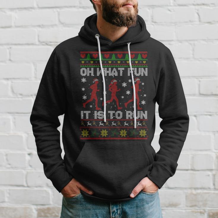 Oh What Fun It Is To Run Christmas Jumper Kapuzenpullover Geschenke für Ihn