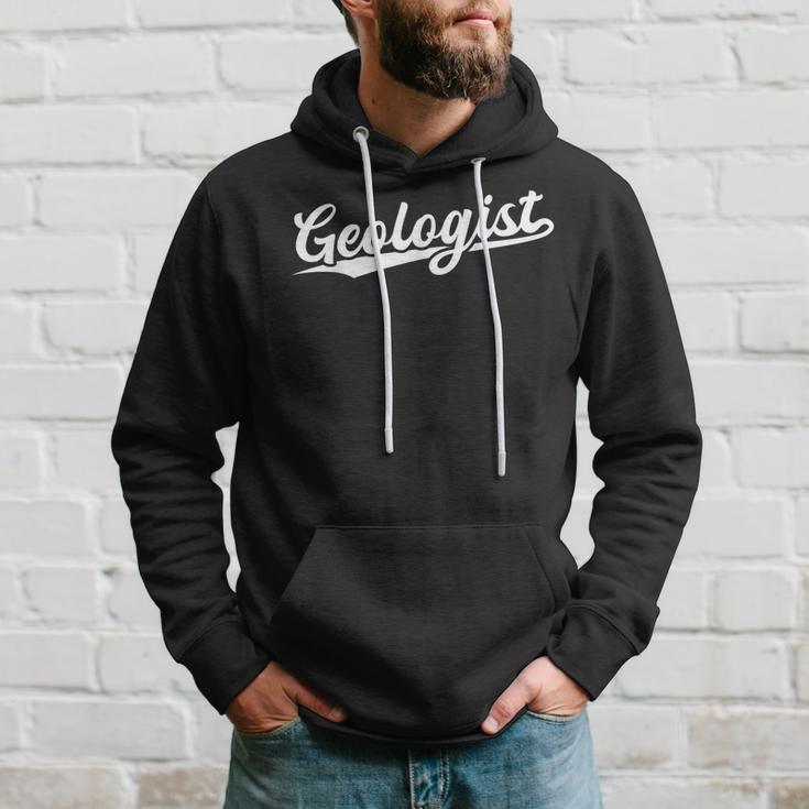 Retro Swoosh Job Title Geologist Sudadera Regalos para él