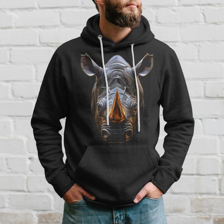 Rhino Polígono Arte Animal Ilustración Gráfico Rinoceronte Sudadera Regalos para él