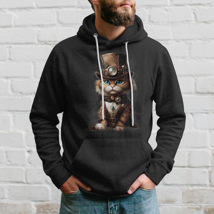 Steam Punk Portrait Cat Kitten Steampunk Sci-Fi Character Kapuzenpullover Geschenke für Ihn