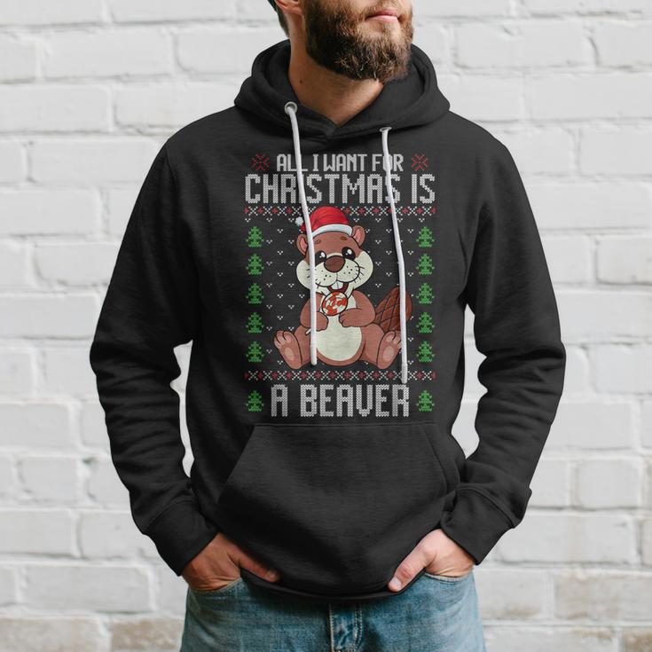 Ugly Xmas Sweater Christmas Beavers Lover Kapuzenpullover Geschenke für Ihn