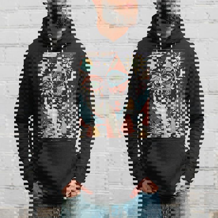 Vintage Abstracto Cuadros Surrealista Arte Ojos Pirámide Sudadera Regalos para él