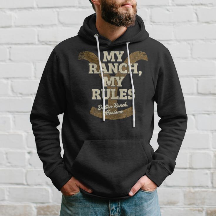 Yellowstone My Ranch My Rules Dutton Ranch Big Chest Logo Kapuzenpullover Geschenke für Ihn