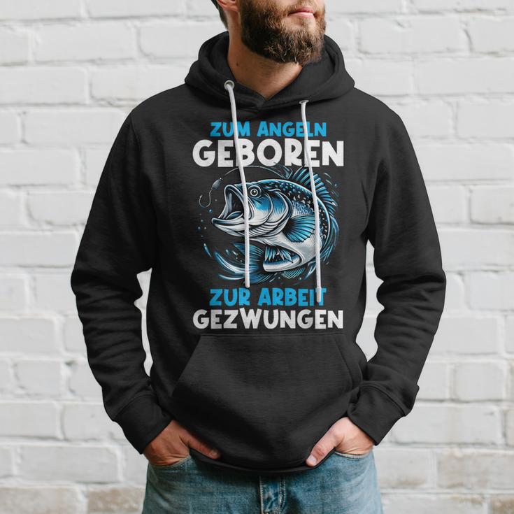 Zum Angeln Geboren Zur Arbeit Gezwungen Angelrute Angler Kapuzenpullover Geschenke für Ihn