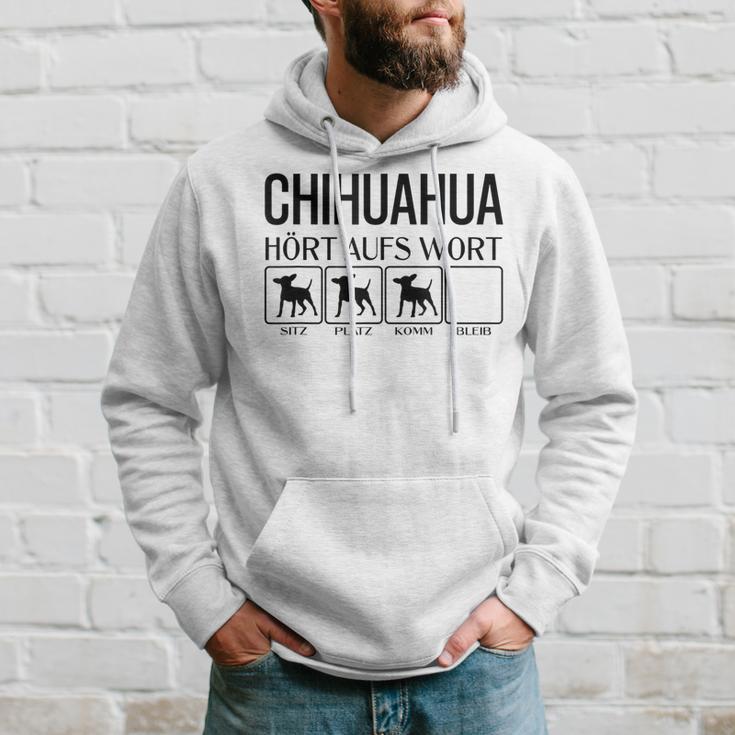 Chihuahua Hört Auf Wort Chihuahua Gray Kapuzenpullover Geschenke für Ihn