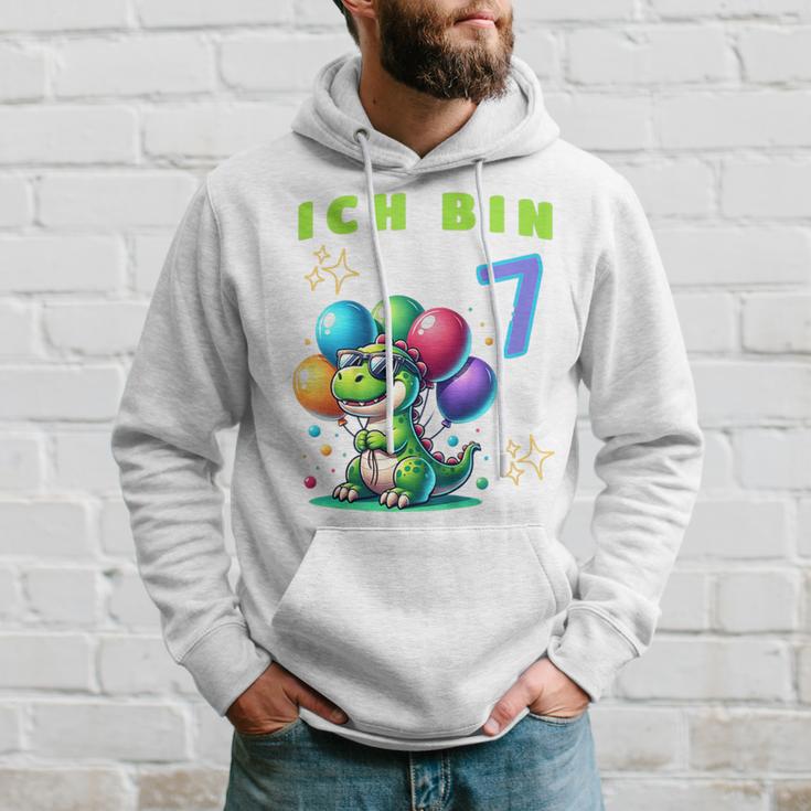 Children's Dino Children's Ich Bin Sieben 7 Jahre Alt Kapuzenpullover Geschenke für Ihn