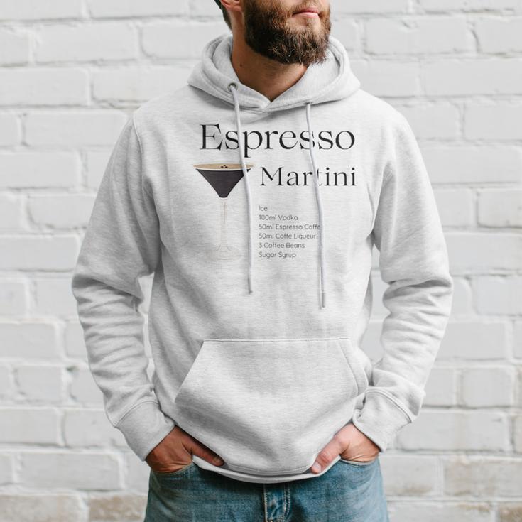 Espresso Martini With Recipe And Glass Kapuzenpullover Geschenke für Ihn