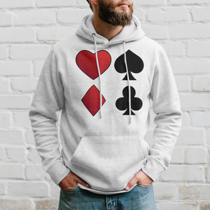 Poker Playing Cards Cross Heart Motif Card Fun Kapuzenpullover Geschenke für Ihn