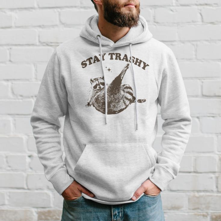 Raccoon Stay Trashy Fun Meme Gray Kapuzenpullover Geschenke für Ihn