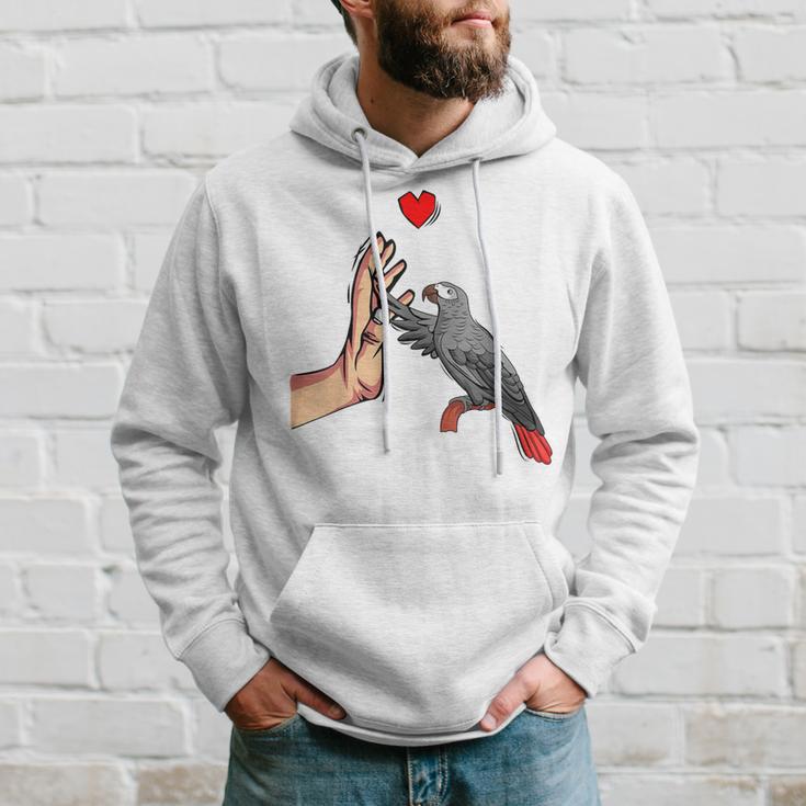 Grey Parrot Love Parrot Heart Bird Kapuzenpullover Geschenke für Ihn