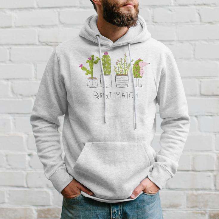 Hedgehog Hedgehog Perfect Match Cacti Kapuzenpullover Geschenke für Ihn