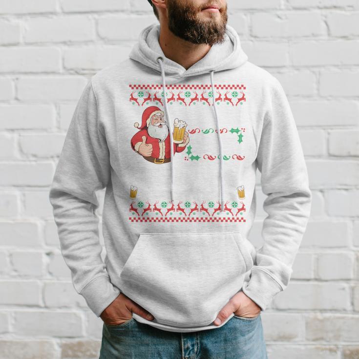 Hoho Hol Mir Mal Ein Bier- Christmas Long-Sleeved Kapuzenpullover Geschenke für Ihn