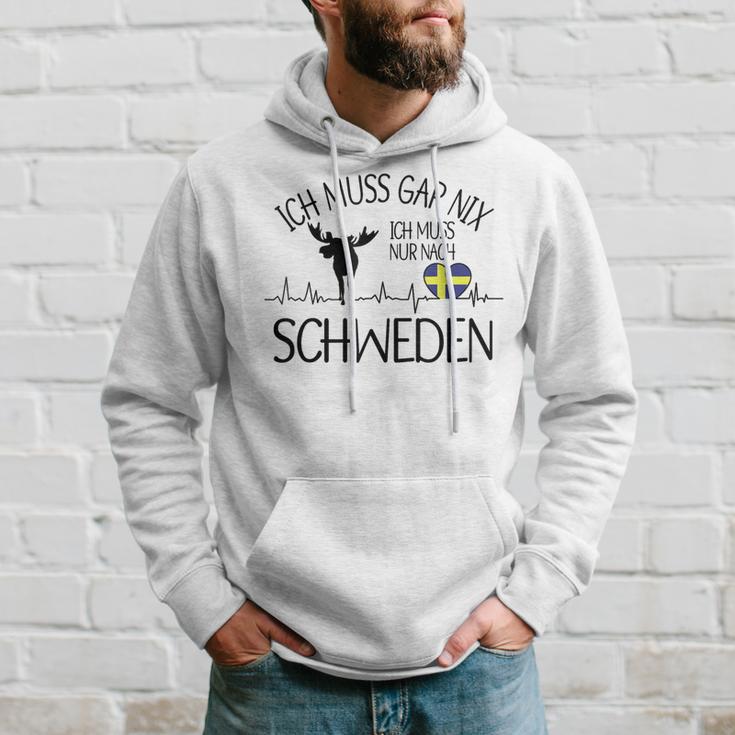 Ich Muss Nur Nach Sweden Ich Muss Gar Nix Gray S Kapuzenpullover Geschenke für Ihn