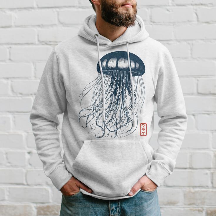 Japanese Aesthetic Asianintage Medusa Jellyfish Gray Kapuzenpullover Geschenke für Ihn