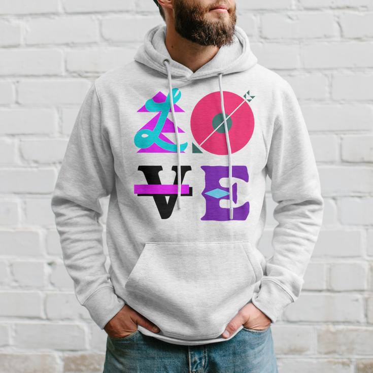 Love Colourful Typography For Creative Individuality Blue Kapuzenpullover Geschenke für Ihn