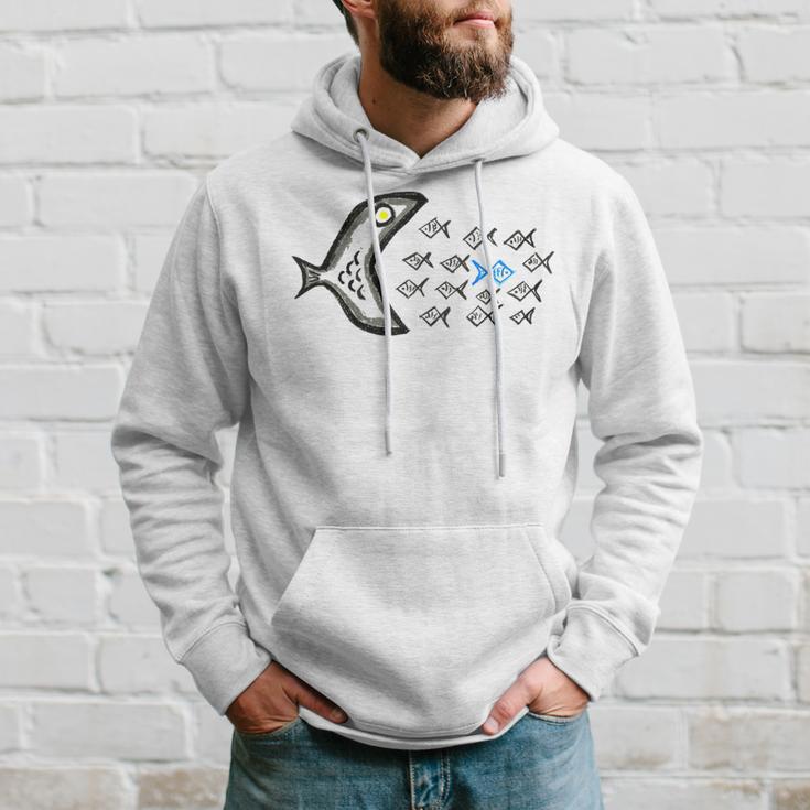 Smilo & Bron With Fish Motif Gray Kapuzenpullover Geschenke für Ihn