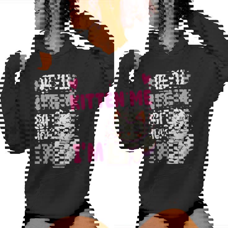 5Th Birthday Girl 5Yr Five 5 Year Old Kitten Cat Bday Women Hoodie