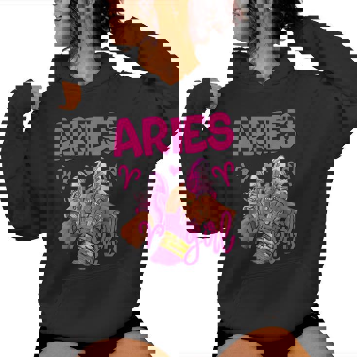 Aries Girl Birthday Queen Sneakers Zodiac Sign Women Hoodie