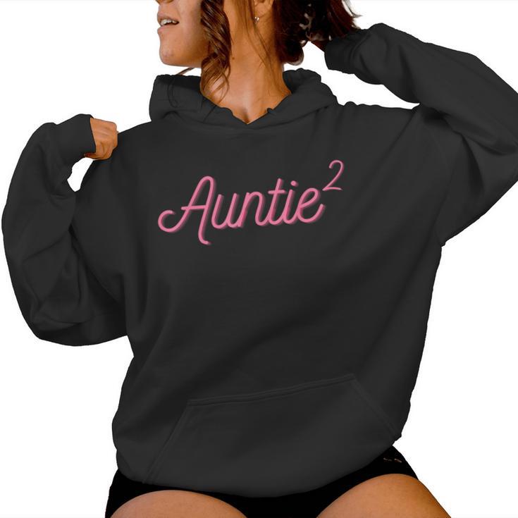 Auntie 2 Squared Aunt Of Two Twins Aunt Women Hoodie