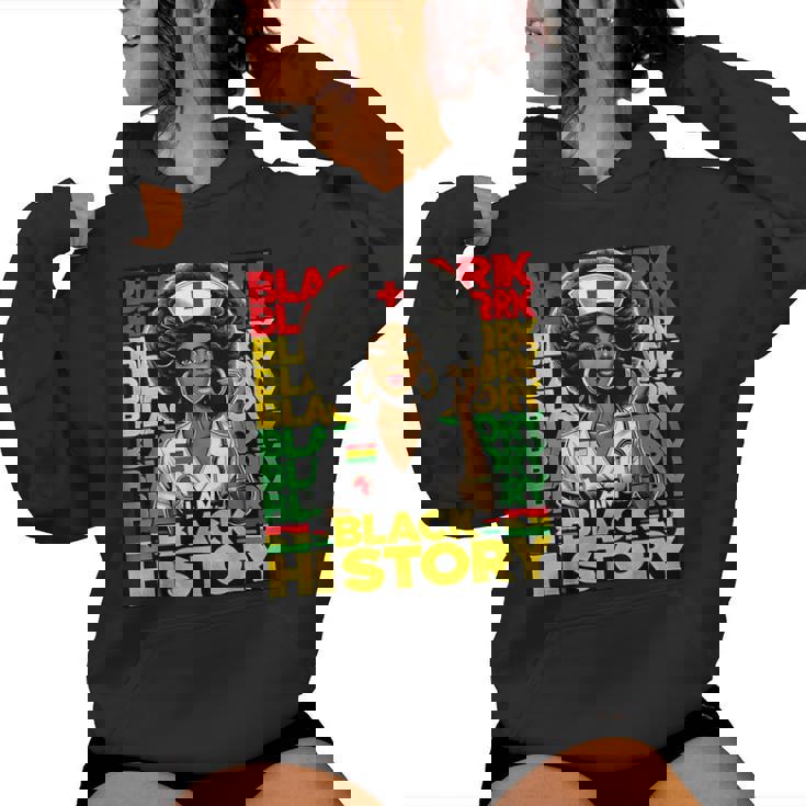 Black Woman Nurse Afro Retro Black History Month Women Women Hoodie
