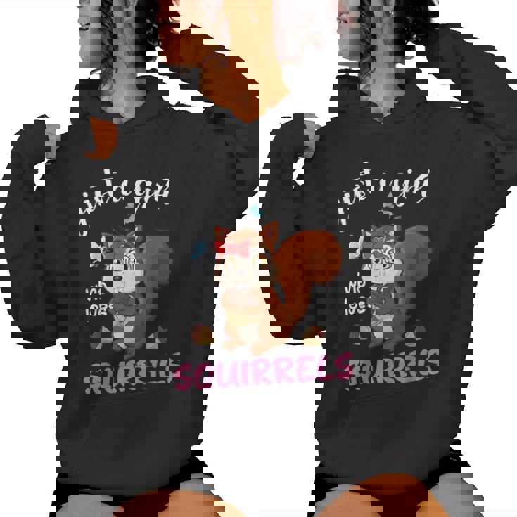 Camisa De Ardilla Para Niñas Just A Girl Who Loves Squirrels Sudadera con capucha para mujer