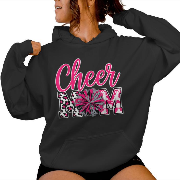 Cheer Mom Hot Pink Black Leopard Letters Cheer Women Hoodie