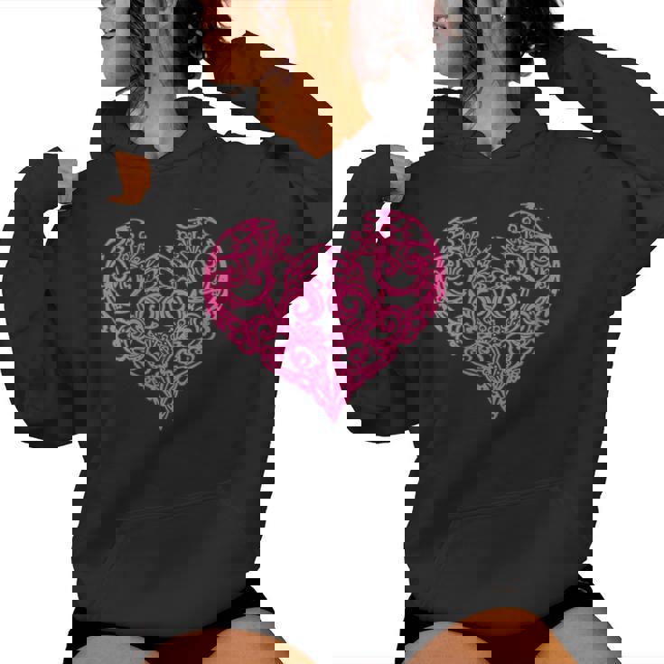 Cœur Tourbillon Rose Sweat à capuche femme