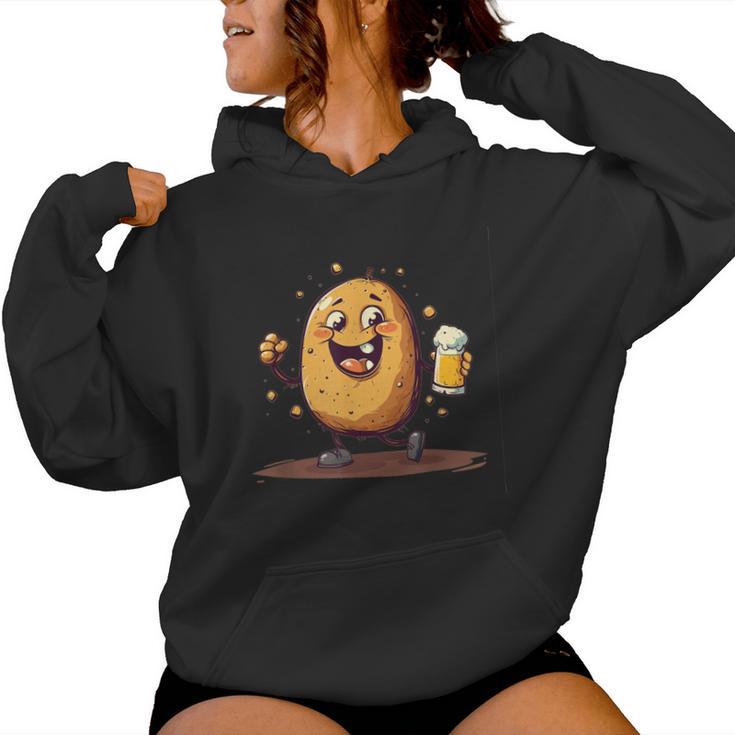 Cool Potato With Beer In Hand Costume Kapuzenpullover für Damen