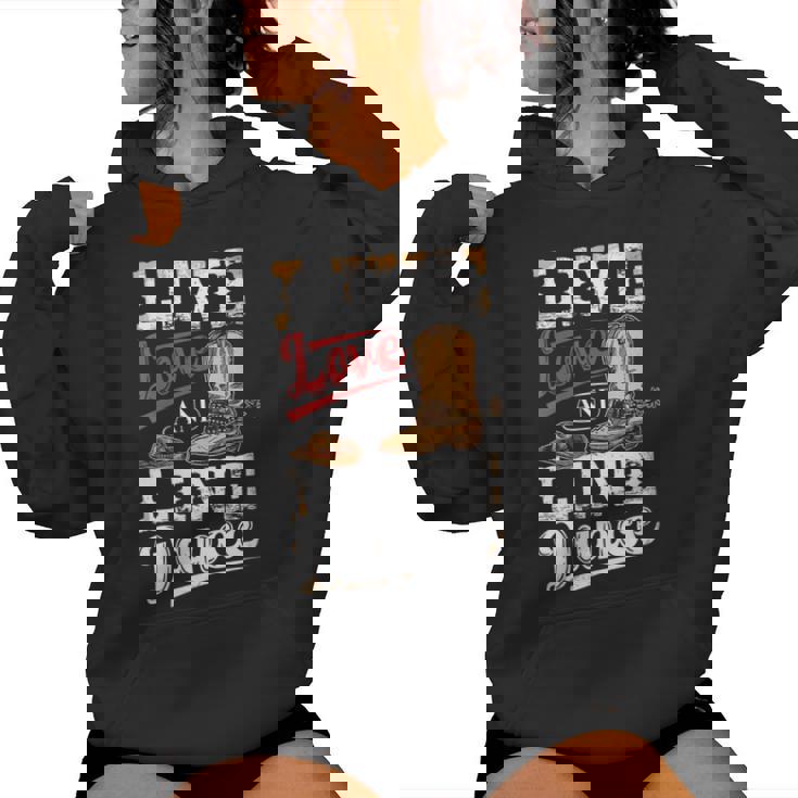 Cowboy Cowgirl Dancing Live Western Line Bailando Regalos Cuello Sudadera con capucha para mujer