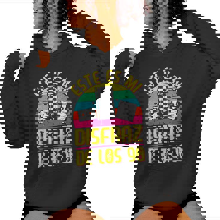 Disfraz Años 90 90S Outfit 90S Costume Niña Cassette Sudadera con capucha para mujer