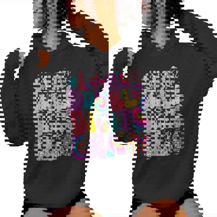 In My Double Digits Era Groovy Ten Years Old 10Th Birthday Women Hoodie