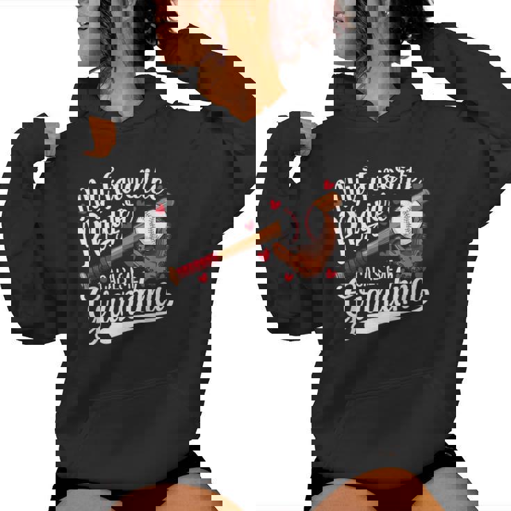 My Favorite Player Calls Me Grandma Baseball Heart Women Hoodie