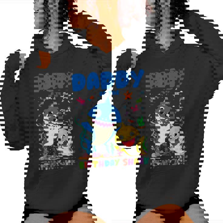 Daddy Of The Birthday Family Shark Birthday Boy Girl Women Hoodie