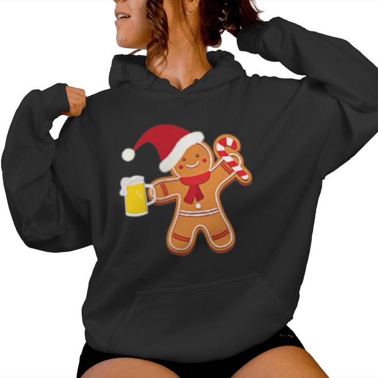 Gingerbread Man With Beer Christmas Xmas Jumper Kapuzenpullover für Damen