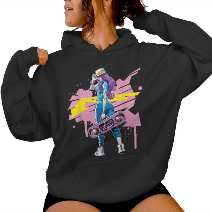 Graffiti Boombox Girls' Hip Hop Kapuzenpullover für Damen