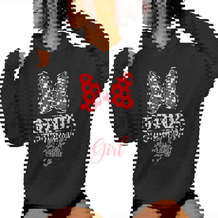 Grandpa Of The Birthday Girl Cute Pink Bow Family Matching Women Hoodie
