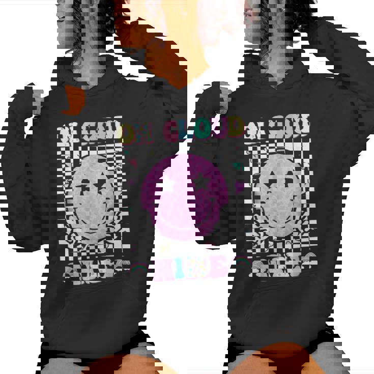 Groovy On Cloud Nine Bday 9Th Birthday Girl 9 Year Old Women Hoodie