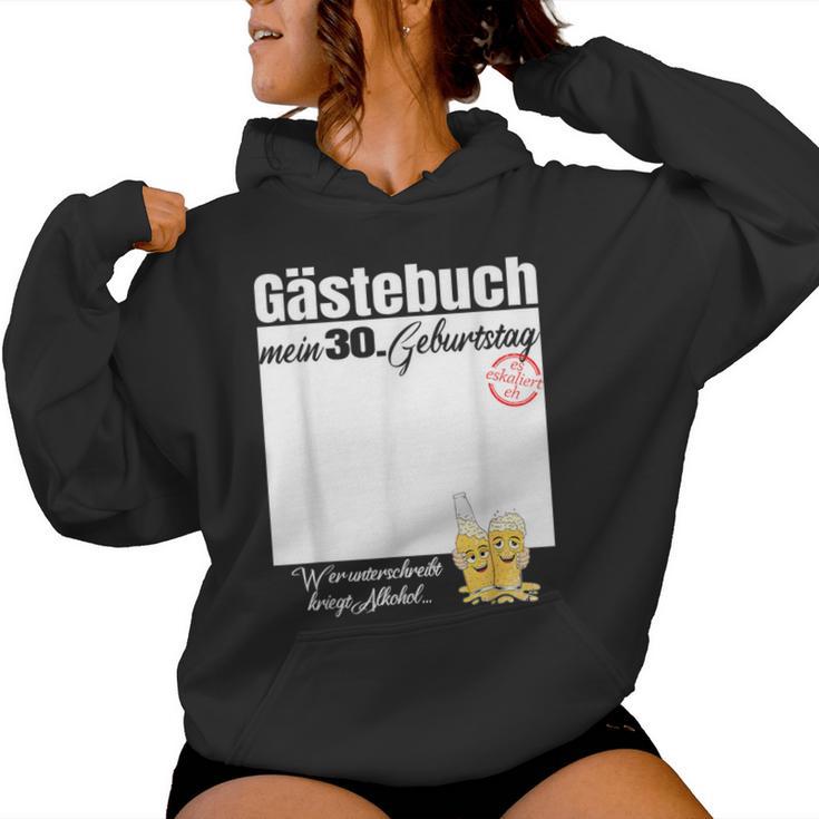 Guest Book 30Th Birthday Who Signs Beers Kapuzenpullover für Damen