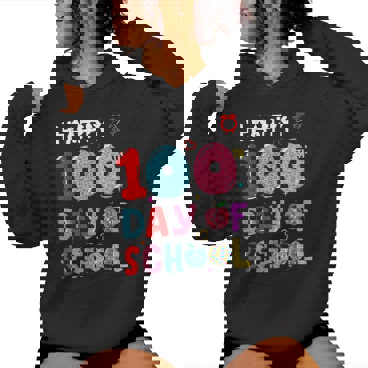 Happy 100Th Day Of School Leopard 100 Days School Girl Boys Women Hoodie