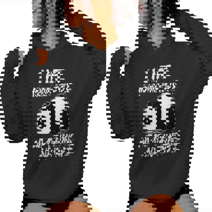 I Hate Morning People And Mornings And Peopleintage Panda Sudadera con capucha para mujer