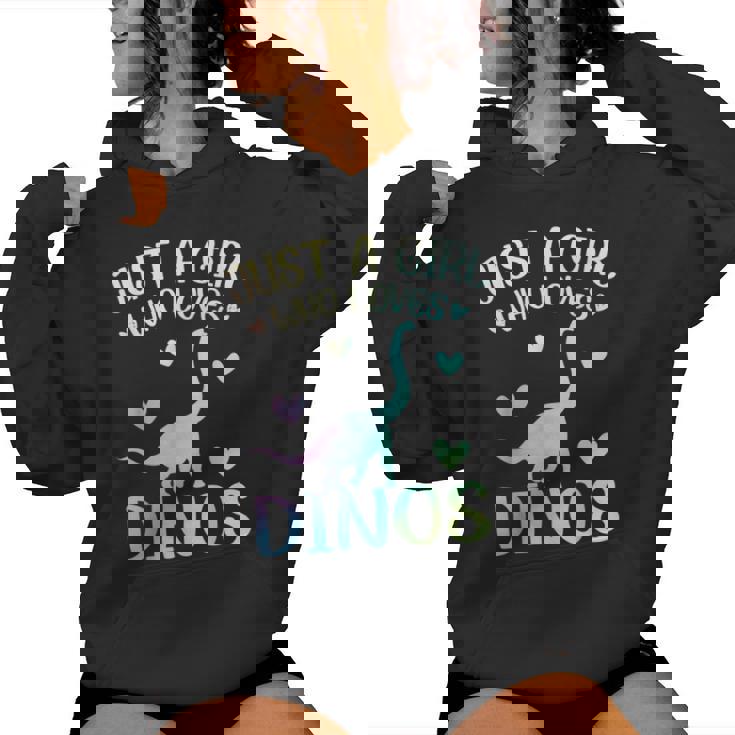 Just A Girl Who Loves Dinos La Chica De Los Dinosaurios Sudadera con capucha para mujer