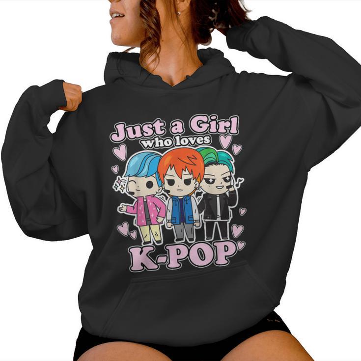 K-Pop Just A Girl Who Loves K-Pop Korean Pop Band Kapuzenpullover für Damen