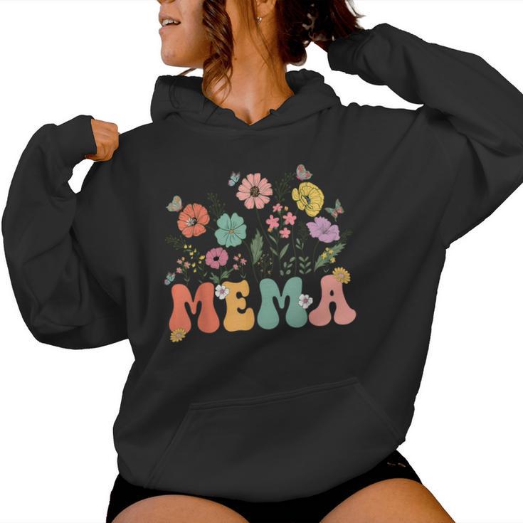 Mema For Grandma Wildflower Floral Women Women Hoodie